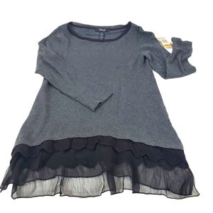 Style & Co Tight Knit Sweater with Lace and Chiffon detail